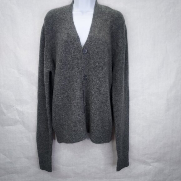 J Ferrar Cardigan Men's XL Button Front Sweater Wool Recycled Polyester Grey - Picture 1 of 10